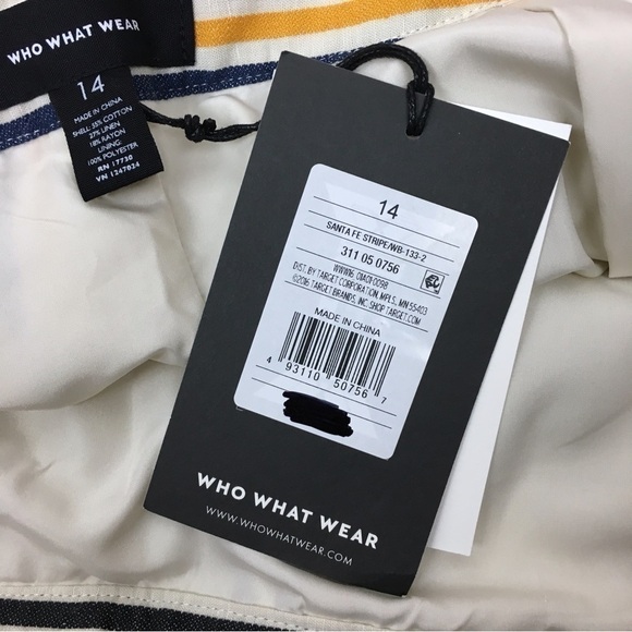 WHO WHAT WEAR Line Stripe Skirt Knee Midi Length Fully Lined Plus Size 14 NWT - Picture 10 of 12